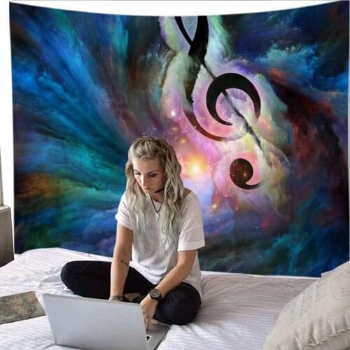 Psychedelic Tapestry Decor Balcony High Quality Music Sign Printed Tapestry Wall Hanging Decorative Living Room 73*95 Tapiz