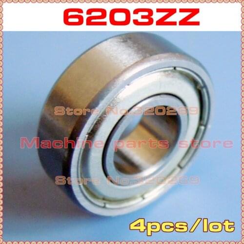 4pcs radial 6203-2RS 6203ZZ 17*40*12 17x40x12mm metal shield 6203Z deep groove ball bearing