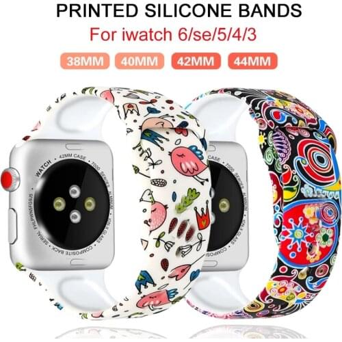 Compatible rubber Band for Apple Watch 4 5 6 SE 40mm 44mm Soft Silicone Sport Strap for iWatch Series 5 4 3 2 1 38MM 42MM
