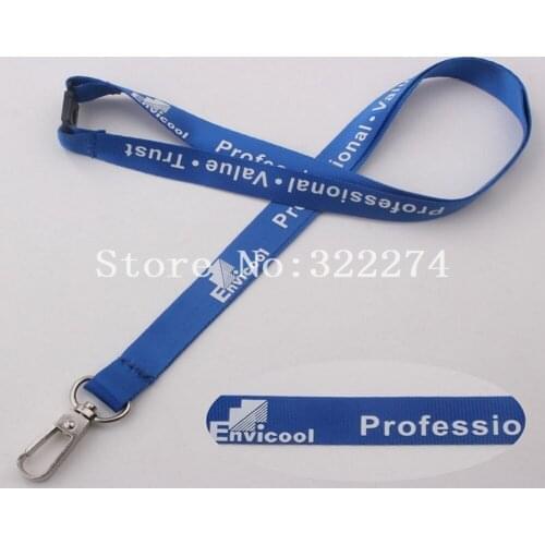 Custom Silk-screen Printed Lanyard Neck Strap With Metal Buckle / Company Logo Person Customized Discount Gift Lanyards