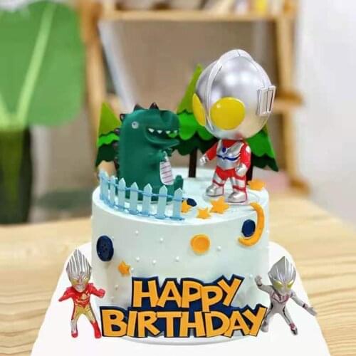 Funny Latex Dinosaur Happy Birthday Cake Topper Dinosaur Smile Big Tooth Dinosaur Party Supplies Kids Favors Cake Decoration
