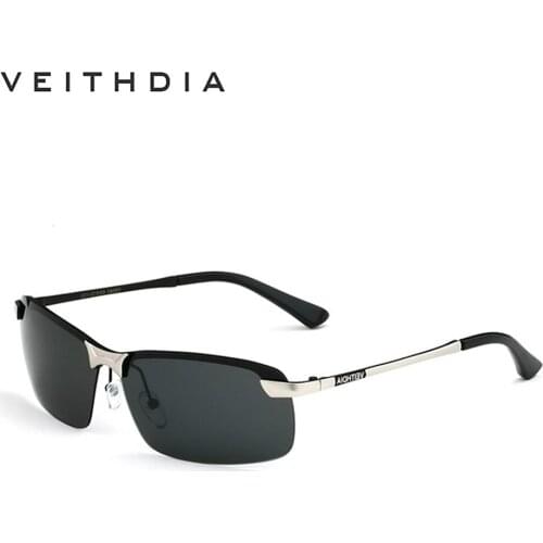 VEITHDIA Brand Polarized Mens Sunglasses Rimless Sun Glasses Goggle Eyewear For Men oculos de sol masculino 3043