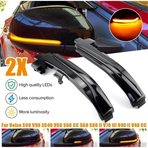 LED Dynamic Turn Signal Light Mirror Blinker Indicator For Volvo V40 CC 2013-2019 S60 V60 Cross Country 2011-2018 V70 III S80