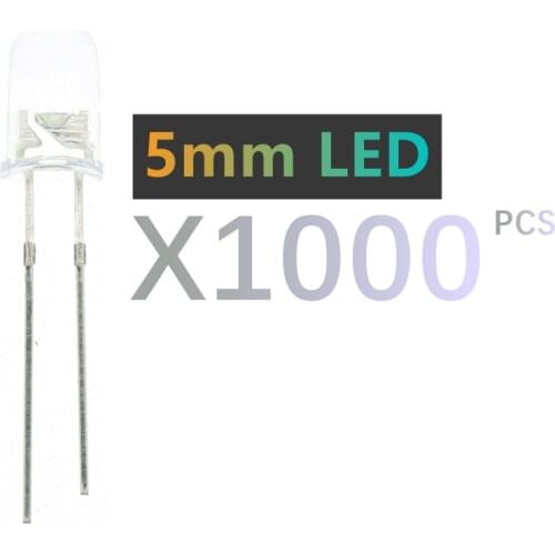 Free shipping 1000pcs 5mm led white/blue/red/yellow/green/pink light bulbs / 5MM White Colour LED emitting diode F5mm White LED