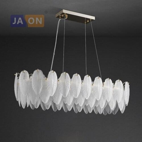 LED White Goose Feather Gold Chrome Silver Hanging Lamp Lustre Suspension Luminaire Lampen Chandelier Lighting For Foyer