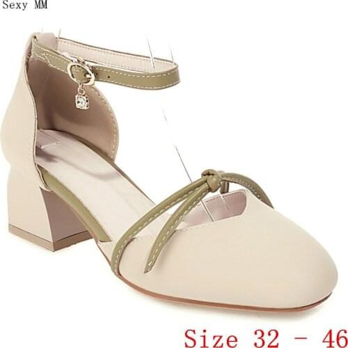 Women Med High Heels Pumps High Heel Shoes D'Orsay Woman Party Shoes Kitten Heels Small Plus Size 32 33 - 40 41 42 43 44 45 46