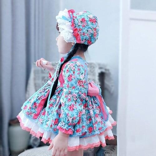2020 spring baby girls floral dress long sleeve princess flower dresses birthday party 1 2 3 4 5 years