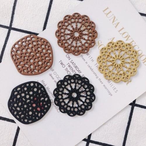 Vintage Round Floral Alloy Pendants 10pcs 38mm Rubber Enamel Metal Necklace Bracelet Earring Floating Charms Ornament Accessory