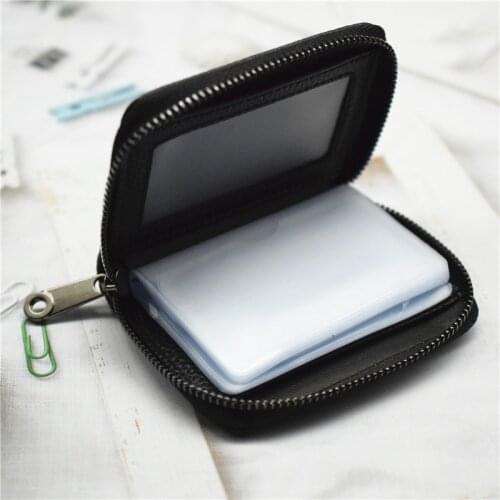 Business Card Holder PU Leather Black/brown/blue/red 22/26 Card Slots Card Wallet Zipper Bank/ID/Credit Card Holder Wallet Case