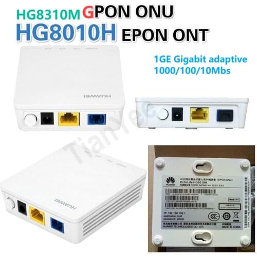 10pcs Lot 90% New Gpon ONU HG8310M ftth Fiber Optic HG8010H ont Router 1GE with power 8310H 8010H EPON ONU