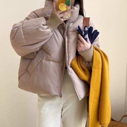 Winter Coat Women Korean Fur Hooded Jackets 2019 New Fashion Loose Long Slim Black Beige Chic Down Cotton Warmth Clothing LD1229