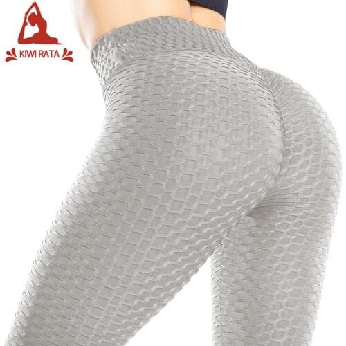 KIWI RATA Women Yoga Pants Honeycomb High Waist Ruched Butt Lifting Scrunch Booty Leggings Workout Running Biker Leggings