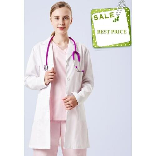 Womens Lab Coats Ladies Jackets Lab Coat White Jacket Full Length Princess Seam Long Sleeves Consultation Scrub Outfit FRDL1709