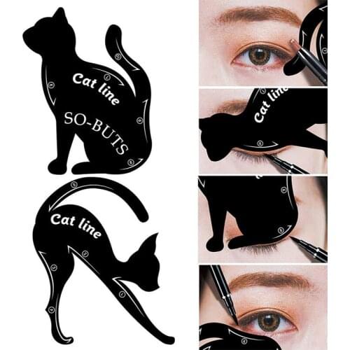 10 In 1 Quick Makeup Cat Eyebrow Eyeliner Eye Liner Stencil Models Template Shaper Stamping Tool Drawing Shaper Makeup Tools