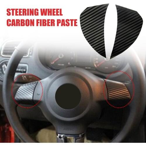 Carbon Fiber Steering Wheel 3D Sticker car Accessorie For Volkswagen VW GOLF 6 POLO JETTA MK5 MK6 Bora Touran Tiguan Car Styling