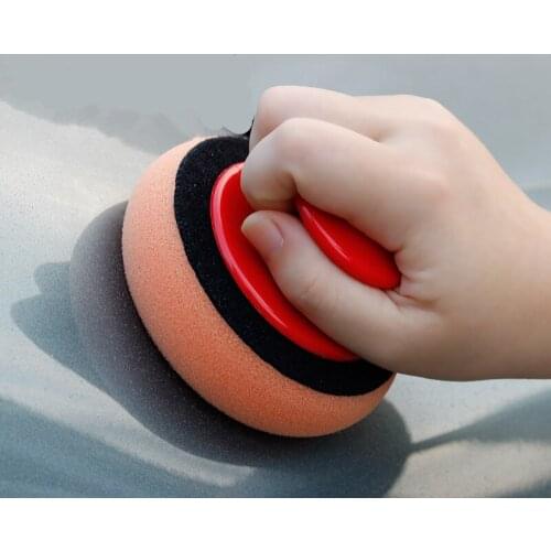 4Pcs/Set Car Wax Wash Polish Pad Sponge Cleaning Foam Kit Terry Cloth Microfiber Applicator Pads W/ Gripper Handle Car-Styling