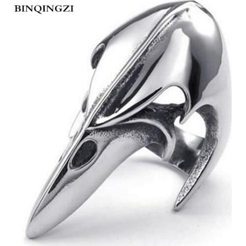 BINQINGZI Zinc alloy Eagle skull ring men Vintage Punk rings Graduation anel biker 2018 Dropshipping Jewelry