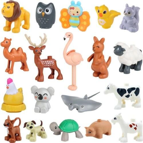 New Animals Building Blocks Toys Duck Hen Reindeer Ostrick Fox Squirrel Bird Compatible Parts