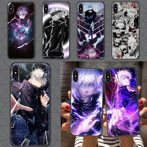 Satoru Gojo Jujutsu Kaisen Anime Phone Case Cover Hull For iphone 5 5s se 2 6 6s 7 8 12 mini plus X XS XR 11 PRO MAX black