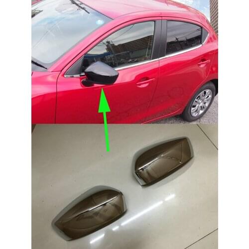 Chrome Style Rearview Mirror Cover for 2015-2017 Mazda 2 DEMIO Hatchback Exterior Side Decoration
