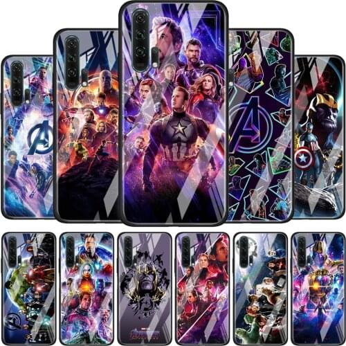 Marvel The Avengers Tempered Glass Cover For Honor 30 20 10 9X 8X Lite Pro Plus Phone Case Coque Shell