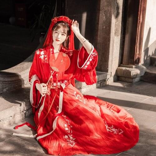 Customized Qixi Festival Limited [Tsing Yi Ruan] Hot-selling Original Hanfu Womens Large-sleeve Collar Shirt Skirt Embroidered