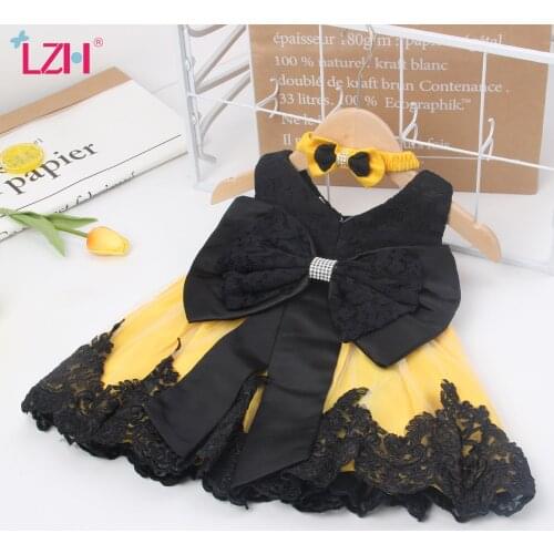 LZH Childrens Dress 2021 New Toddler Girls Lace Bow Princess Dress For Girls Party Dress Kids Halloween Carnival 3 4 5 6 7 Year