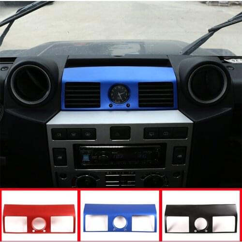 For Land Rover Defender 110 2008-18 Car Central Air Conditioning Control Air Outlet Frame Trim Stickers Aluminum Car Accessories