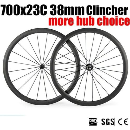 Road Bke Wheels Carbon Disc Brake Clincher Wheelset with Novatec 411/412 Hub Basalt Brake Surface 3K/UD Matte Bicycle Wheel 38mm