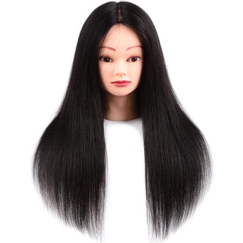 Head model 100% real hair apprentice practice hand barber shop dummy head mannequin head haircut can be hot dyed and blown