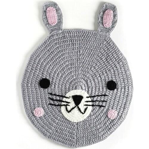 INS Hand-woven Blanket Baby Cartoon Knitted Rabbit Blanket Childrens Cotton Thread Air-conditioning Blanket Photography Props