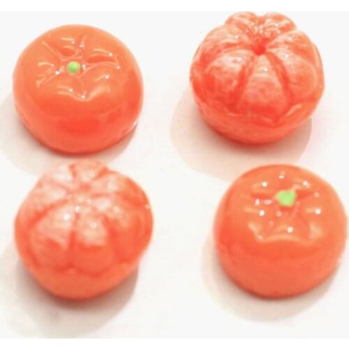 Kawaii Red Round Flatback Resins Orange Mini Fruits Cabochon Charms for Hair Clip Hairpin DIY Craft Jewelry Decoration
