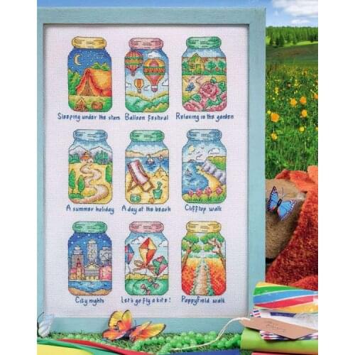 Colorfully bottles DIY Cross Stitch Kit Packages Counted Cross-Stitching Kits New Pattern NOT PRINTED Cross stich Painting Set