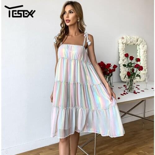 Missord 2021 Mini Elegant Hem Cami Dress Women Casual Short Beach Party Boho Holiday Evening Prom Ombre Flounce Y2K For Dresses