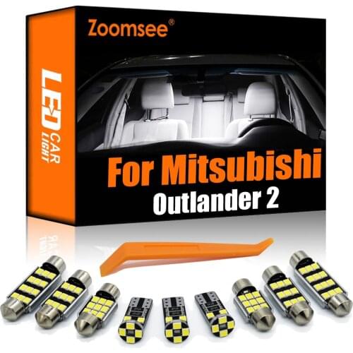 Zoomsee 11Pcs Interior LED For Mitsubishi Outlander Xl 2 2007-2012 Canbus Vehicle Bulb Indoor Dome Map Reading Trunk Light Kit