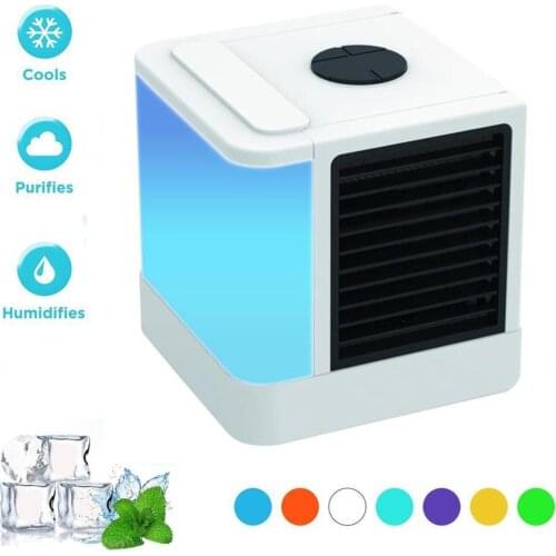 Mini Air Conditioner Air Cooler Portable Air Conditioning Device Humidifier 7 Colors Light Desktop Air Cooling Fan Dropshipping