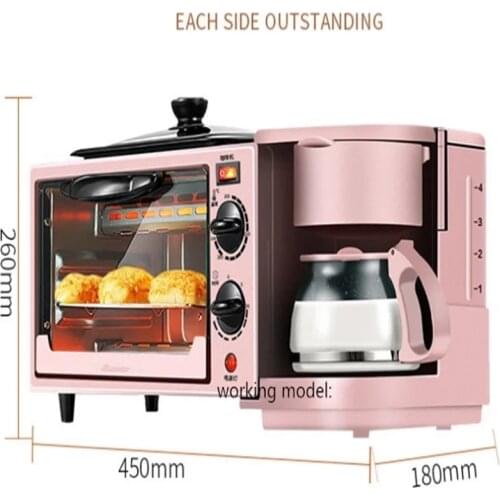 Breakfast Machine Multi-function Drip Coffee Maker Household Bread Pizza Frying pan Toaster 220V