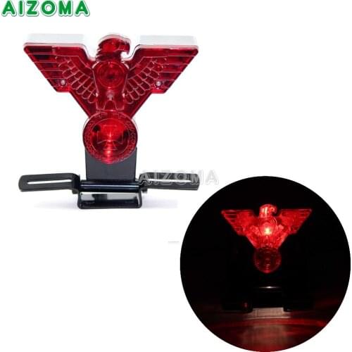 Motorbike Warbird Eagle Brake Taillight Metal License Plate Bracket Universal Running Light Tail Lamp For Honda Choppers Bobber