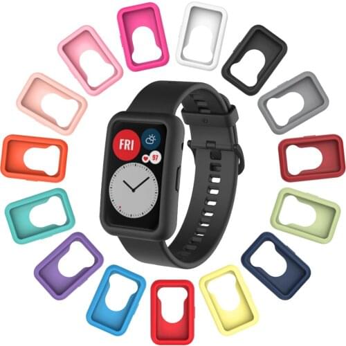 Soft Protector Case Cover For Huawei Watch Fit Edge Frame Shell Protect Bumper For Huawei Smart Watch Fit Silicone Case
