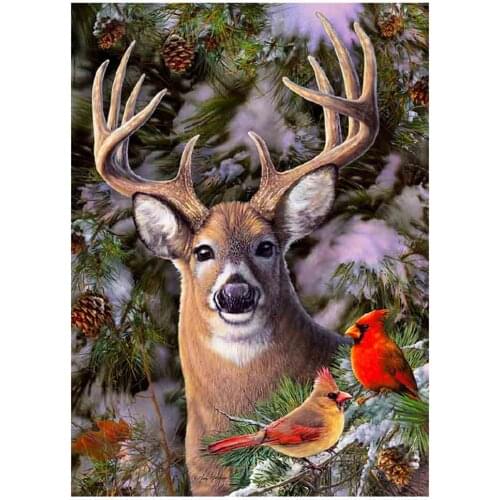 Dpsprue 5d Diy Square/Round Diamond Painting Animal Deer Embroidery Diamond Paintings Needlework Mosaic Kit Painting Gift