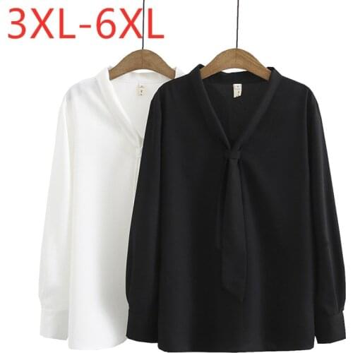 New 2021 Ladies Spring Autumn Plus Size Tops For Women Large Blouse Long Sleeve Loose Casual Black Button Shirt 3XL 4XL 5XL 6XL