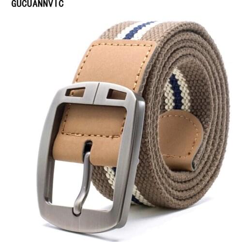 New high quality men belt Canvas men and women belts Casual belt pin buckle width 3.8cm belt