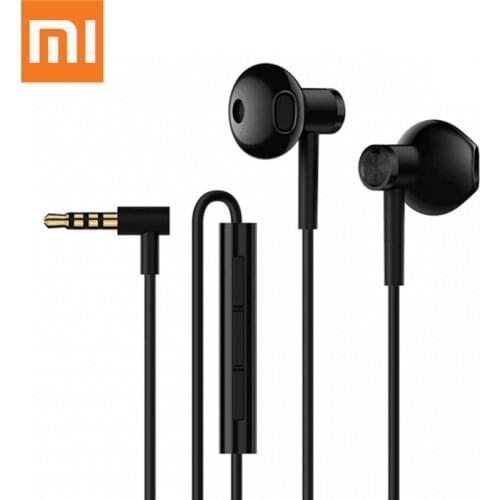 Original Xiaomi Mi Dual Driver Earphones 3.5mm Half In-Ear DC Dynamic Ceramic Earphone With Mic For Xiaomi Samsung phone