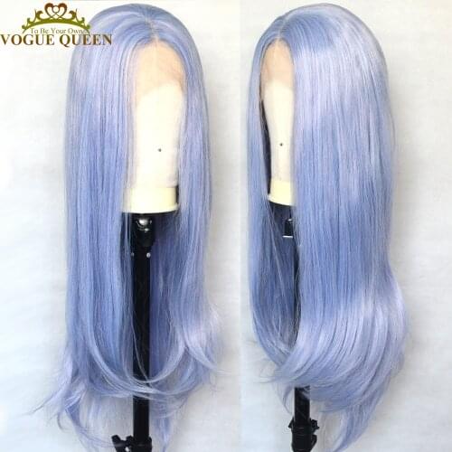Vogue Queen Mixed Purple Long Synthetic Lace Front Wig Natural Wave Heat Resistant Fiber Cosplay For Women