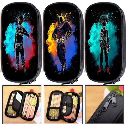New Galaxy Style Boys Girls My Hero Academia Pencil Case Child All Might Pen Bag Teens Stationery Bag Kids Deku Pencil Box Gifts