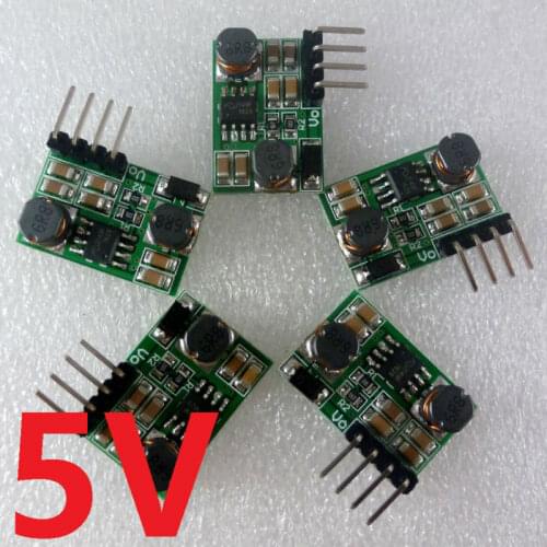 DD0603SA_5V*5 1-6V/3V/3.3V/3.7V to 5V Auto Step-UP & Down DC DC Converter Voltage regulator module Board for 18650 Solar charg