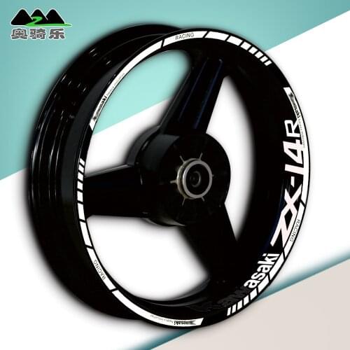 Applicable to Kawasaki zx-6r zx-10r zx-14r motorcycle hub sticker waterproof reflective rim edge color reflective strip