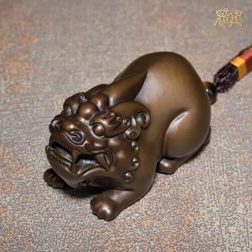 Regulating spirit High grade GOOD LUCK Mascot Success BRASS dragon PI XIU hand piece ZHAO CAI Talisman bring Fortune money