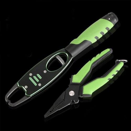 Aluminum Alloy Fishing Pliers Split Ring Cutter Fish Grip Retention Rope Buckle Combo With Weigh Scale Sheath Fishing Tackle