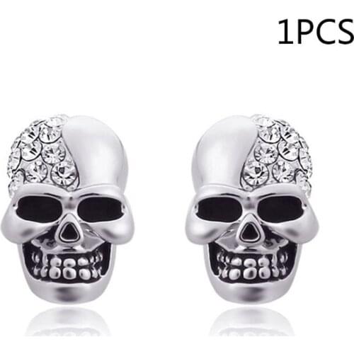 Retro And Skull Head Ear Piercing Stud Earrings Unique Dangler Ghost Studs Fashion Jewelry Earrings for Women